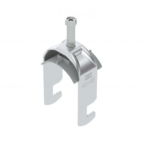 Clamp clip 2056, F-foot, single, plastic pressure trough, ALU 40 | 46 | 5