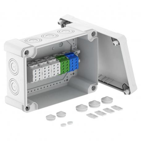 Puszka odgałęźna X 25 z terminalem przyłączeniowym 271x187x110 | 10 | IP 67 | 10 x Ø25/40/50 | jasnoszary; RAL 7035