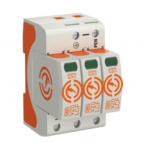 V20 surge arrester, leakage current-free, 3-pole 3 | 280 | IP 20