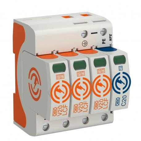 V20 surge arrester, leakage current-free, 3-pole + NPE 3+N/PE | 280 | IP 20