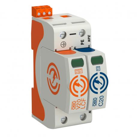 V20 surge arrester, leakage current-free, 1-pole + NPE + FS 1+N/PE | 280 | IP 20