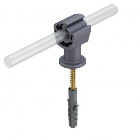 Cable bracket Rd 8−10 mm with pre-mounted wood screw