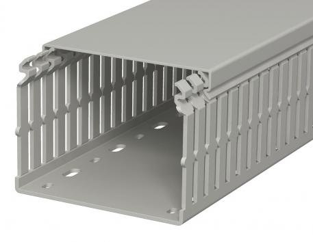 Wiring trunking, type LKV N 75100 2000 | 100 | 75 | Base perforation | Stone grey; RAL 7030