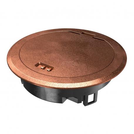 Service outlet with hinged cover and locking slider, GES R2, old copper wilgotny | Zamek blokujący | IP 66 | do 3000 N |  | Cynkowy odlew ciśnieniowy